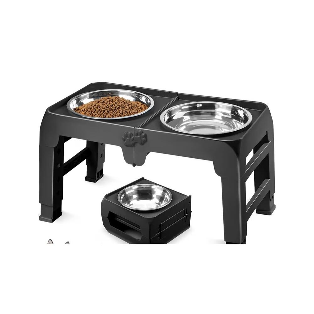 Elevated Dog Bowls for Large Dogs 5 Adjustable Heights Large 10” NIB